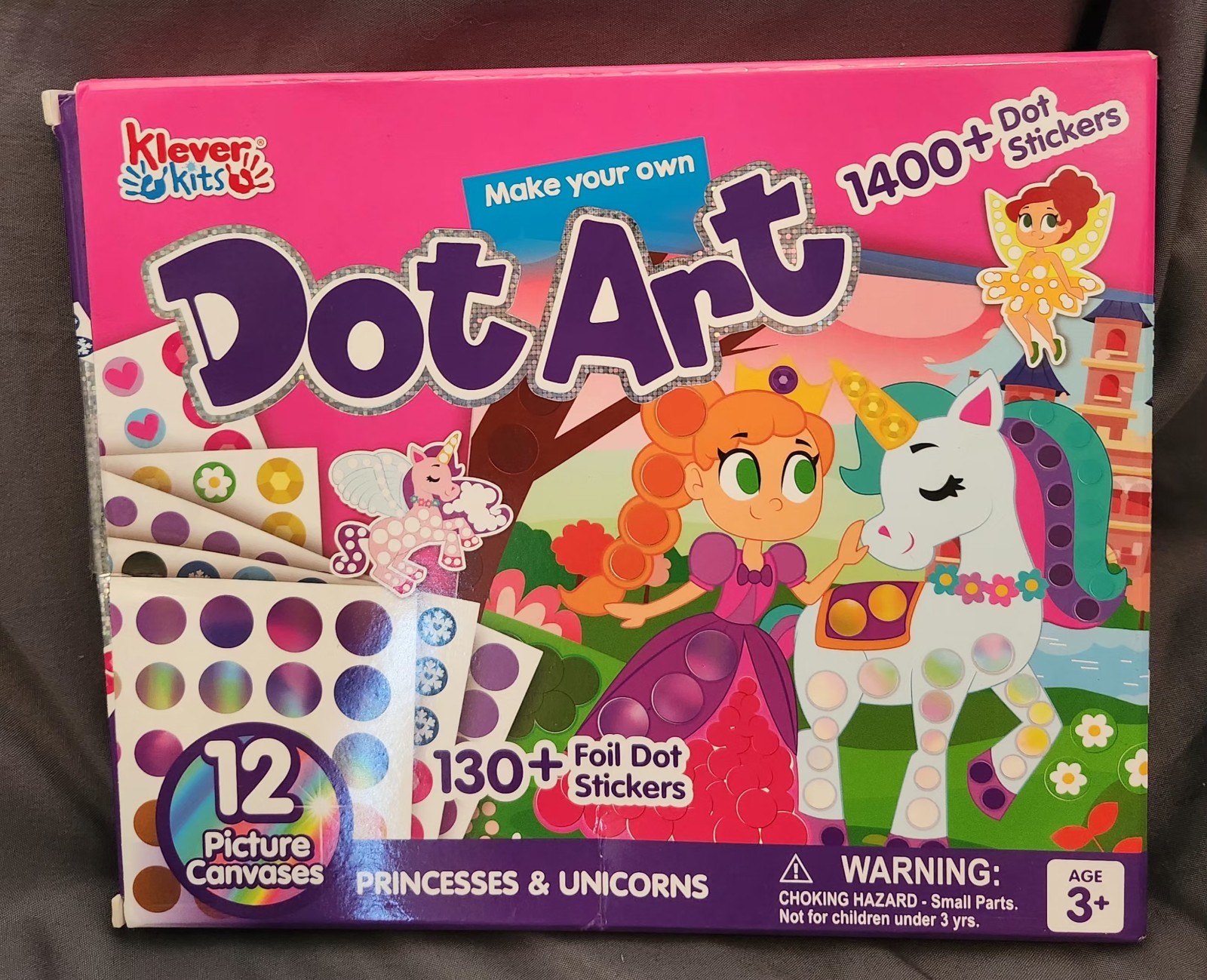 NEW 1400+ pcs DOT ART Unicorns Princes Kids 3+ years old DIY Crafts Klever Kits