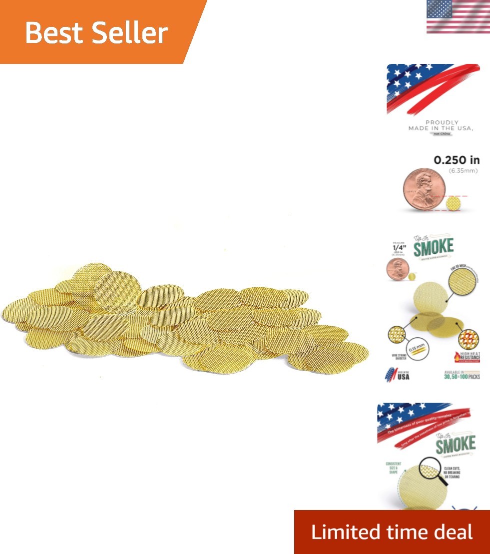 Made in The  - 50 1/4 Inch .25" Brass Mesh Pipe Screen Filters