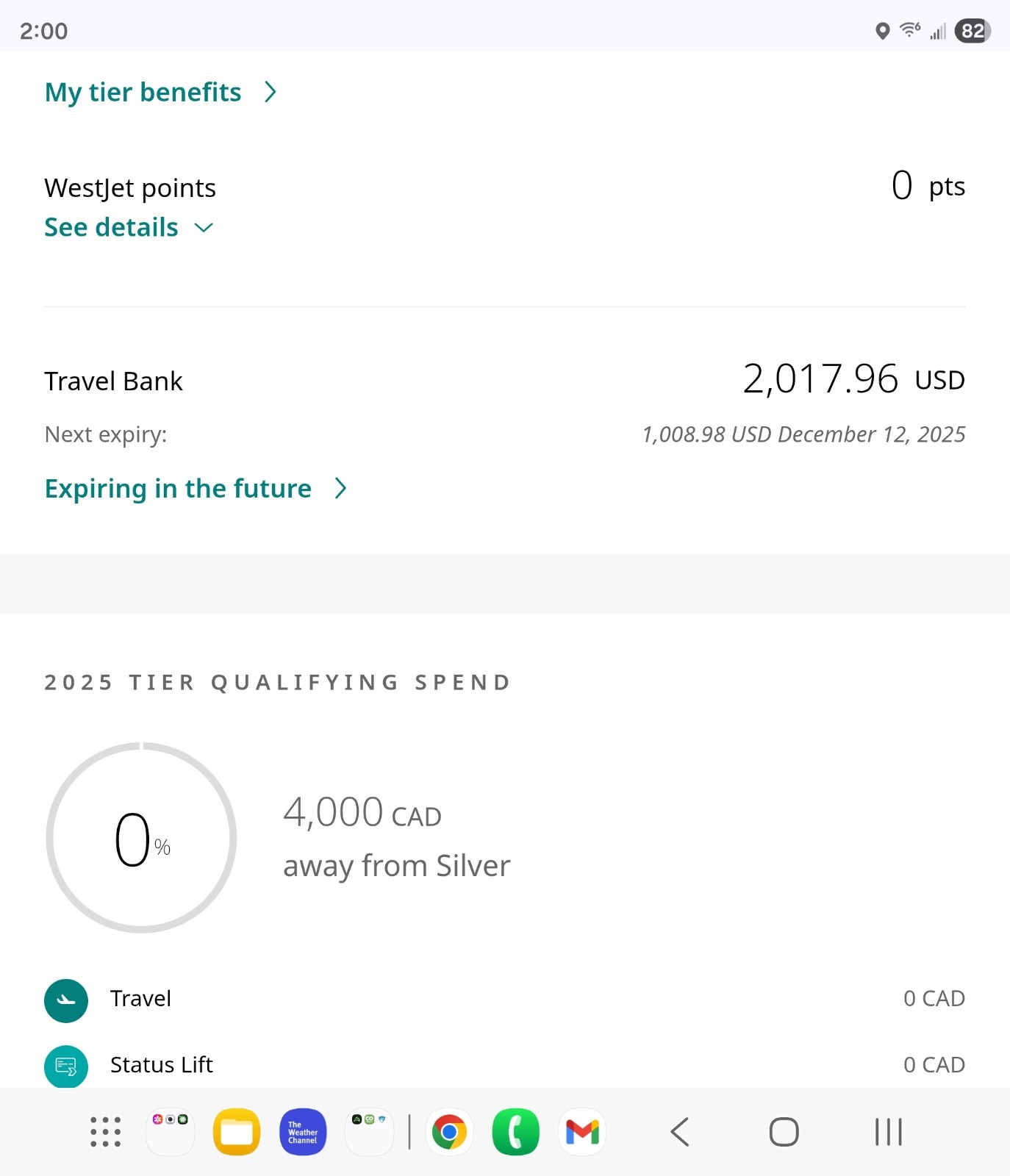 West Jet WestJet $2018 Travel Credits