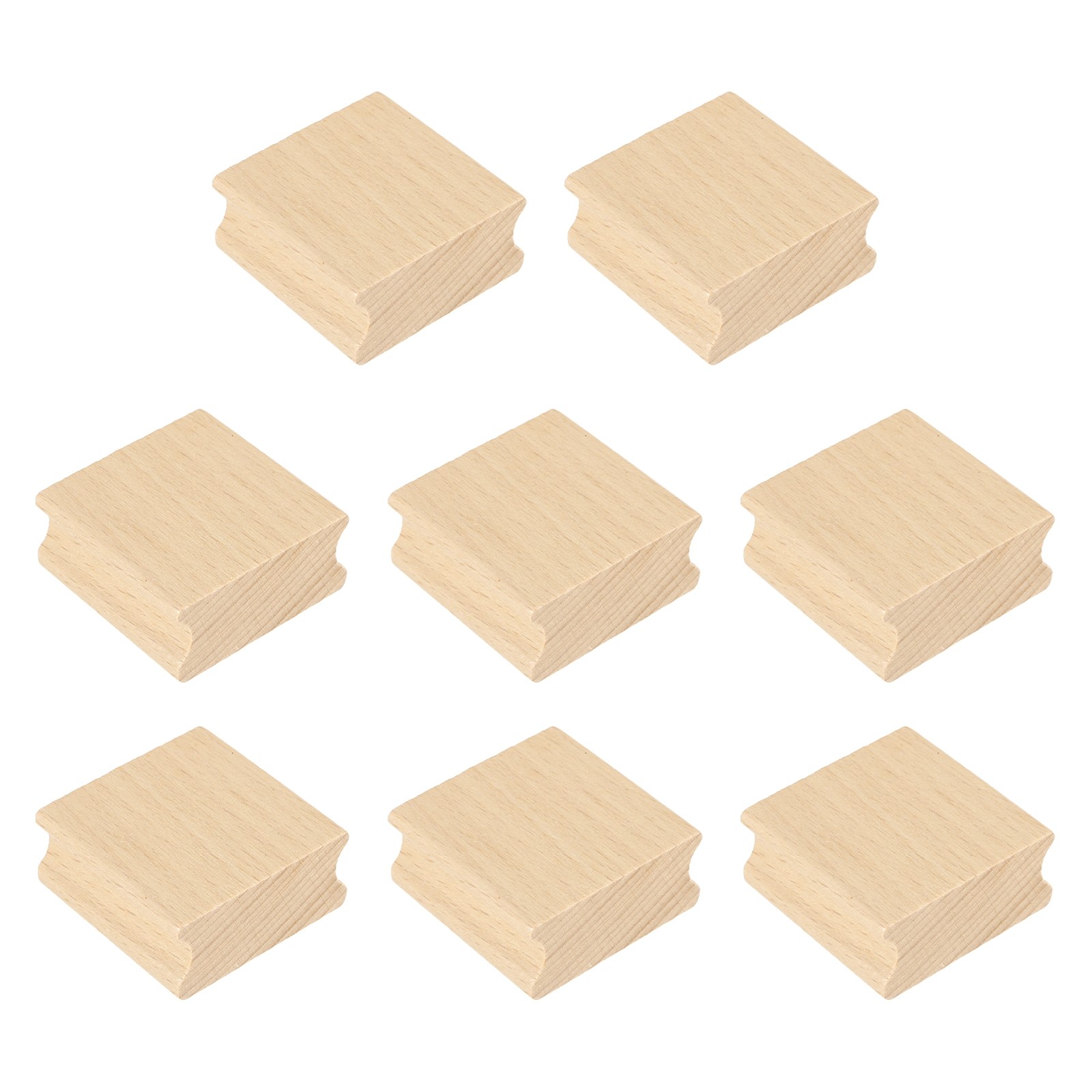 45x45mm Wooden Stamp Block, 8 Pcs Blank Rubber Stamp Mounts, Wood Color