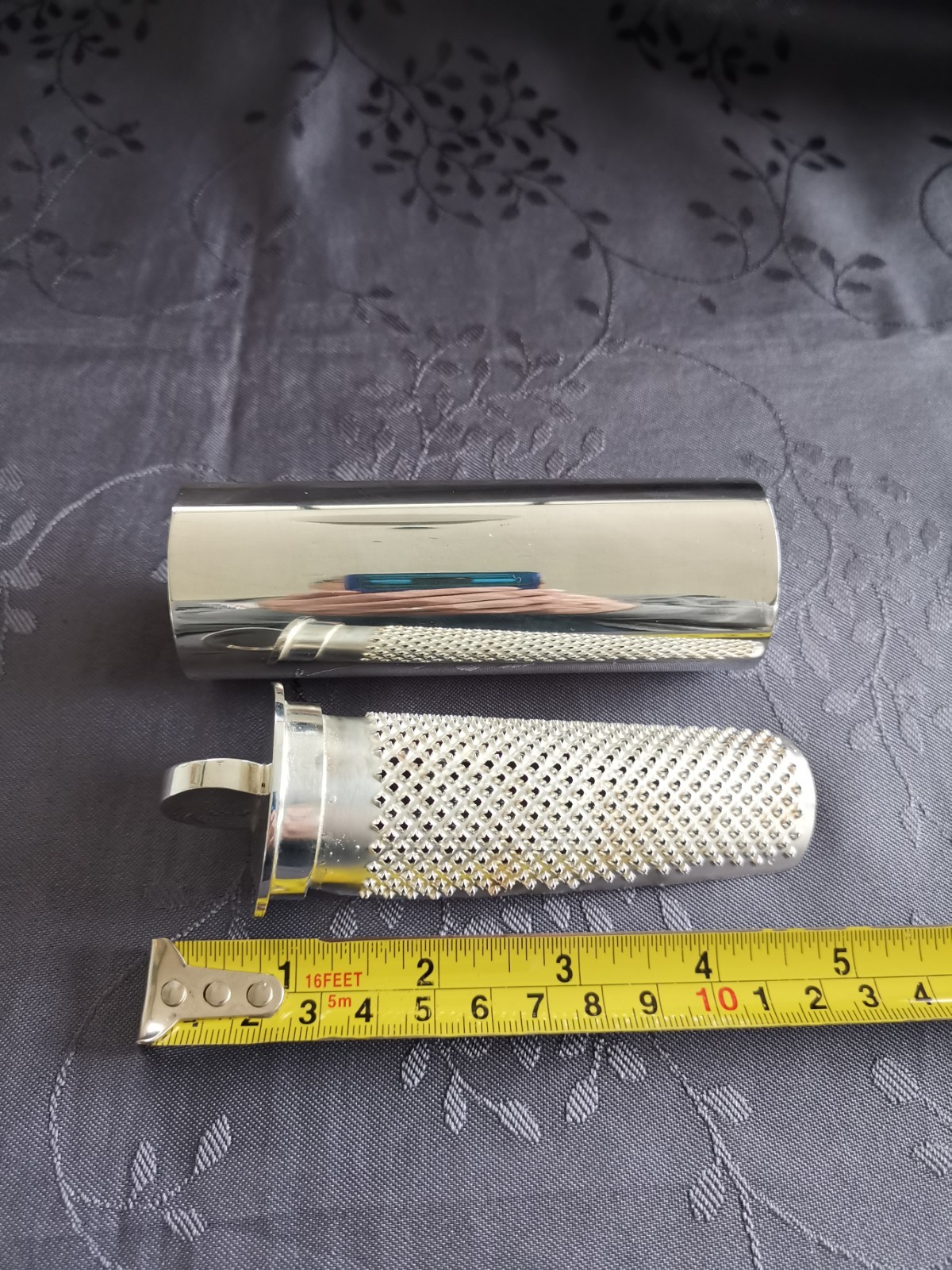 Large Nutmeg Grater In Silver Metal Excellent Condition