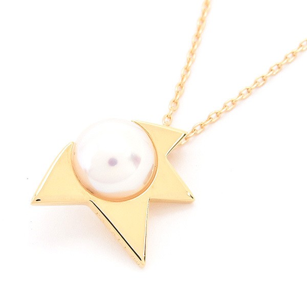 TASAKI Necklace Ladies Comet Plus Pearl 7.6mm Yellow Gold TASAKI 750YG Used