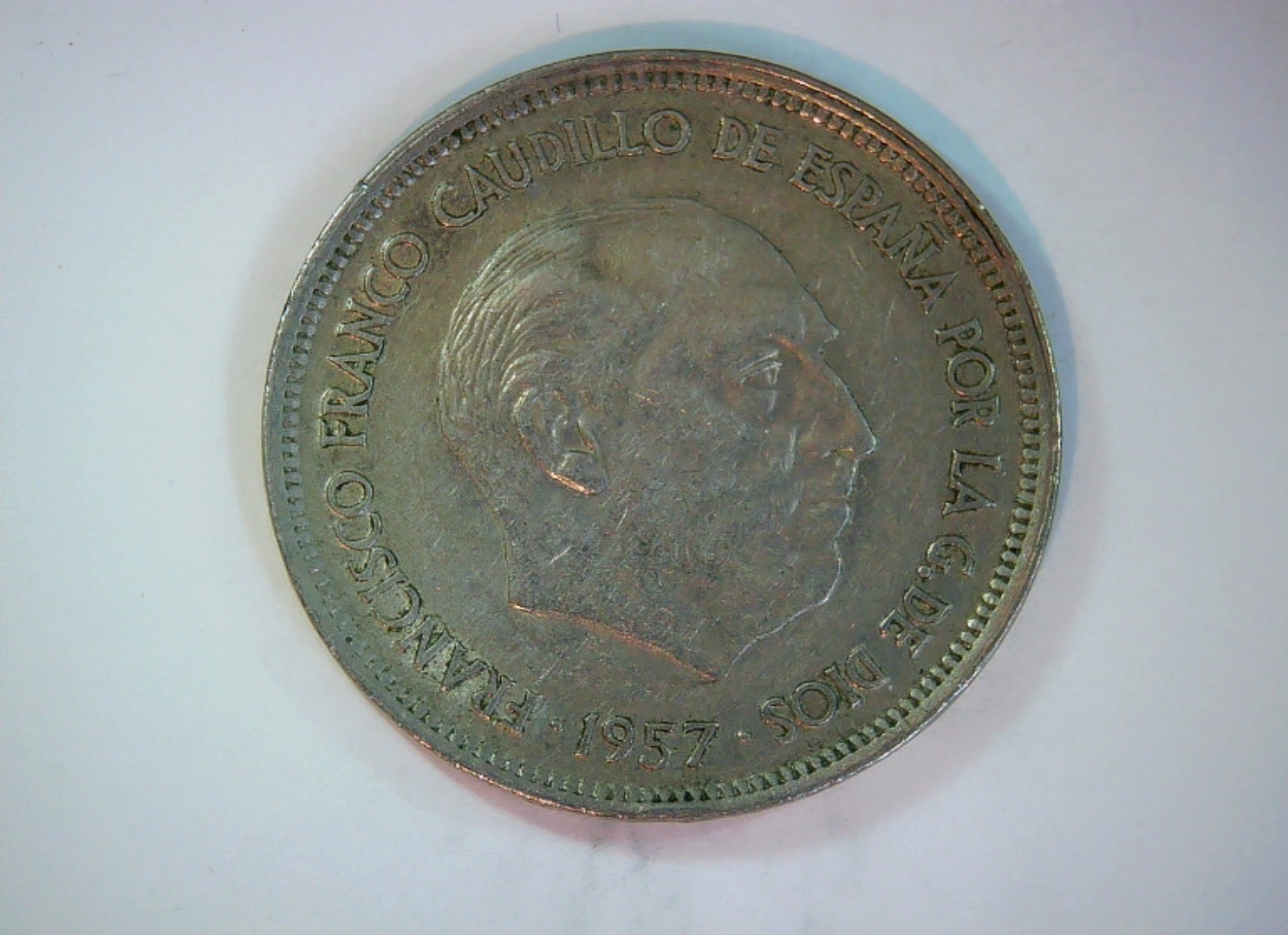 Spain 1957 25 Pesetas Francisco Franco (Caudillo) peseta coinage Coin