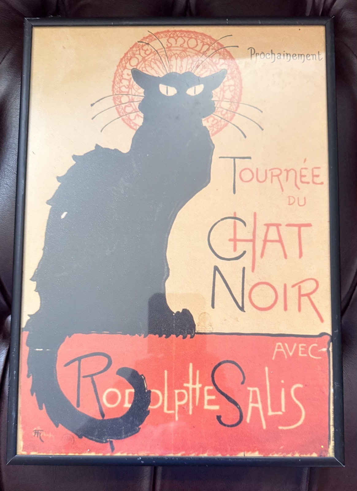 Tournee Du Chat Noir Framed Picture 13"x 9" Black Cat