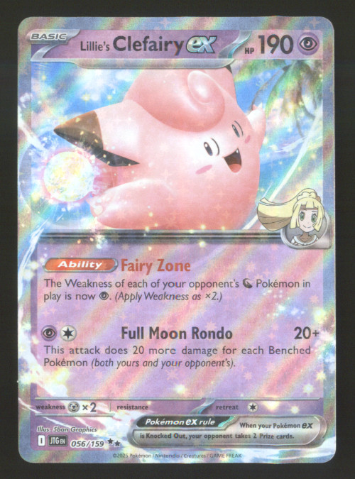 Pokemon Lillie's Clefairy ex 056/159 Journey Together Double Rare Holo