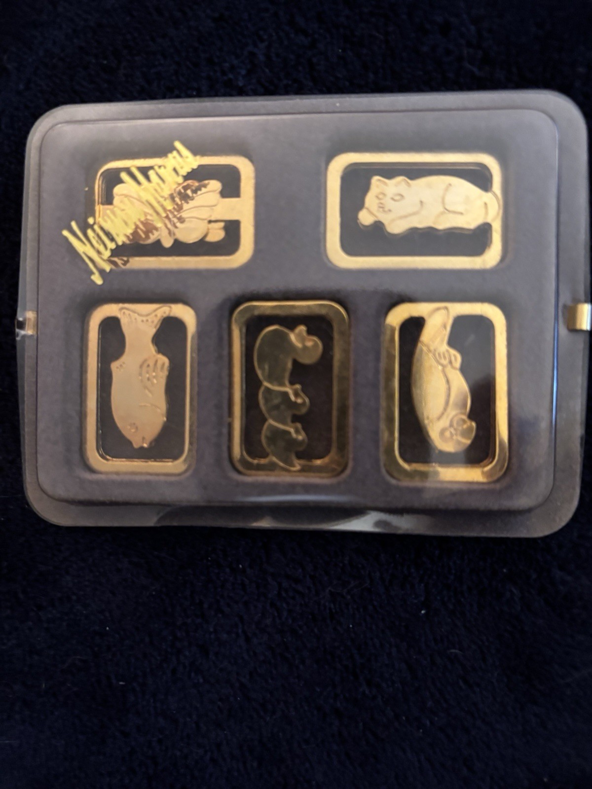 Vintage! Neiman Marcus Gold-Toned Bookmark/ Money/Paper Clip Set - Made In Italy