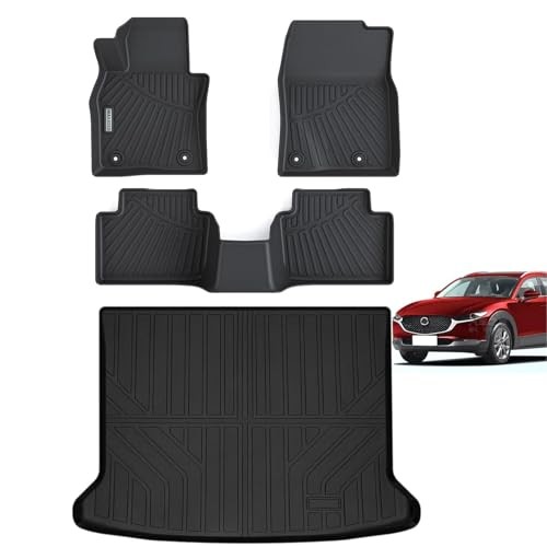Floor Mats & Trunk Mat for 2020-2024 2025 2026 Mazda CX30 CX-30,TPE All Weather