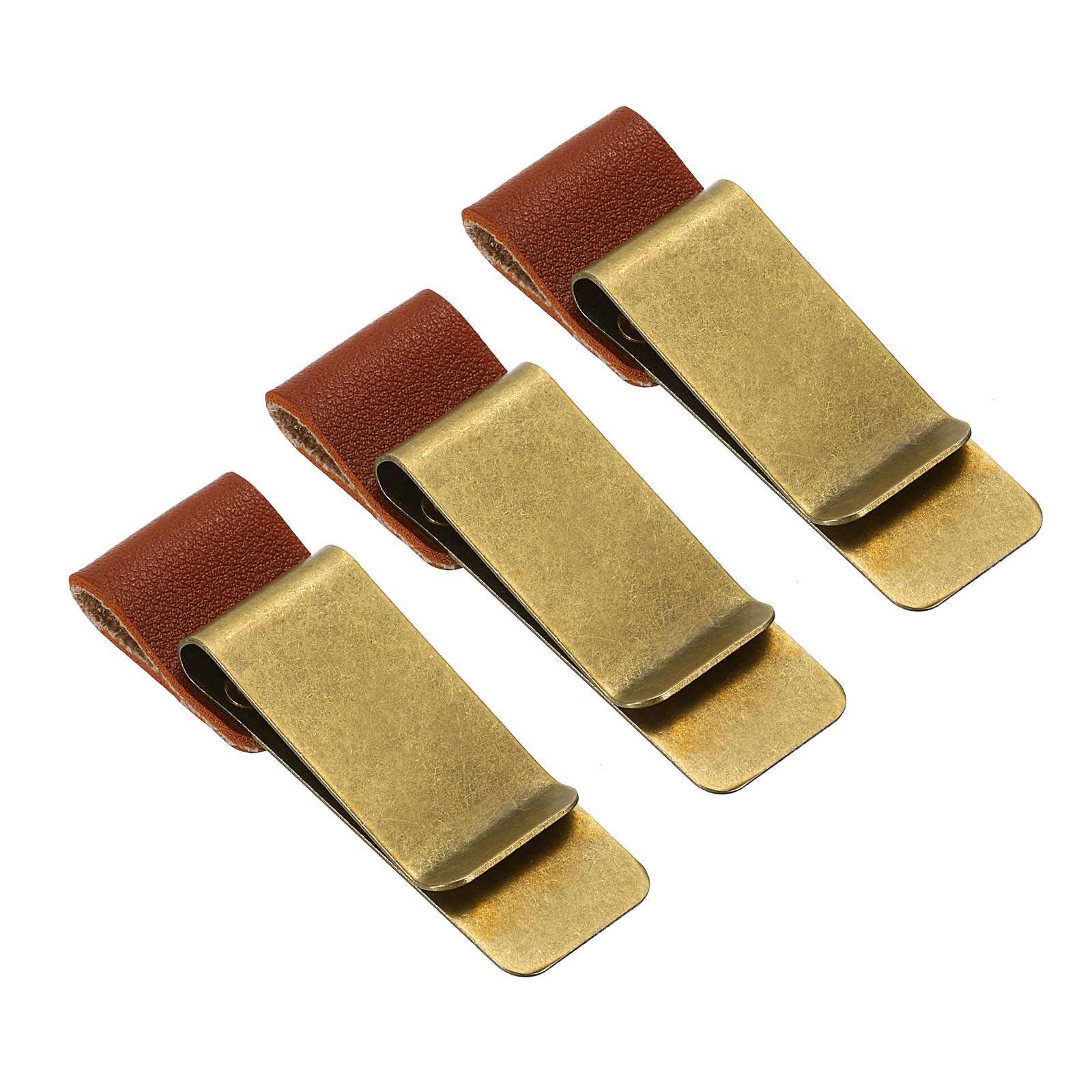 Clip Holder Pen, 3pcs Stainless Steel Pencil Slot with Case, Bronze Brown