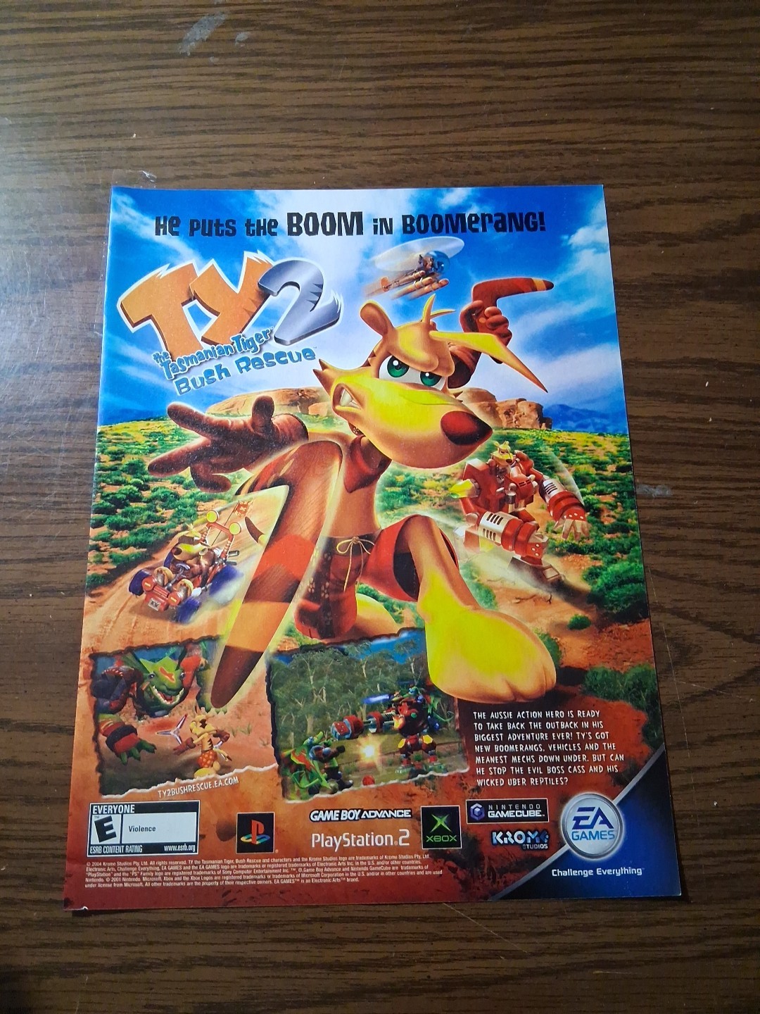 TY 2 The Tasmanian Tiger Bush Rescue Vintage Print Ad 2004 8x11