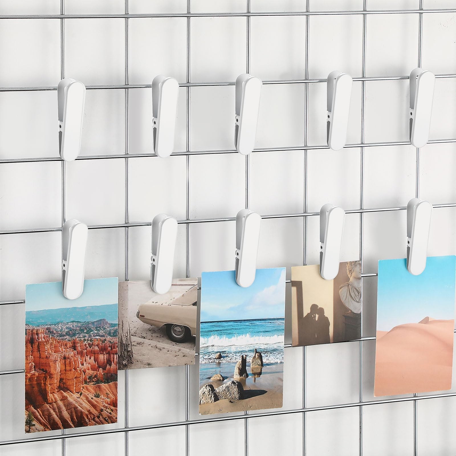 10 PCS Gridwall Accessory Clips White Metal Display Sign Holder Panel Rack