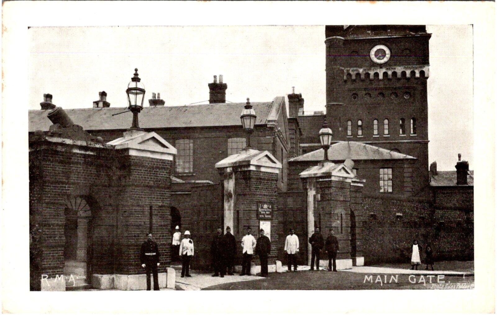 Main Gate of Royal Military Academy England Soldiers WW1 1910s Postcard UK