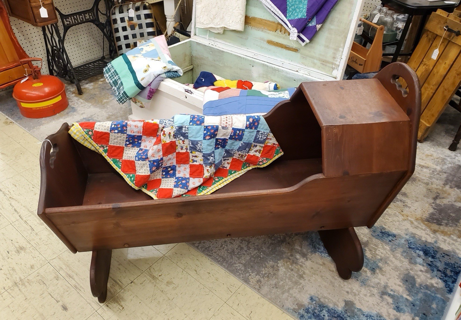 Vintage, wooden baby cradle in great condition