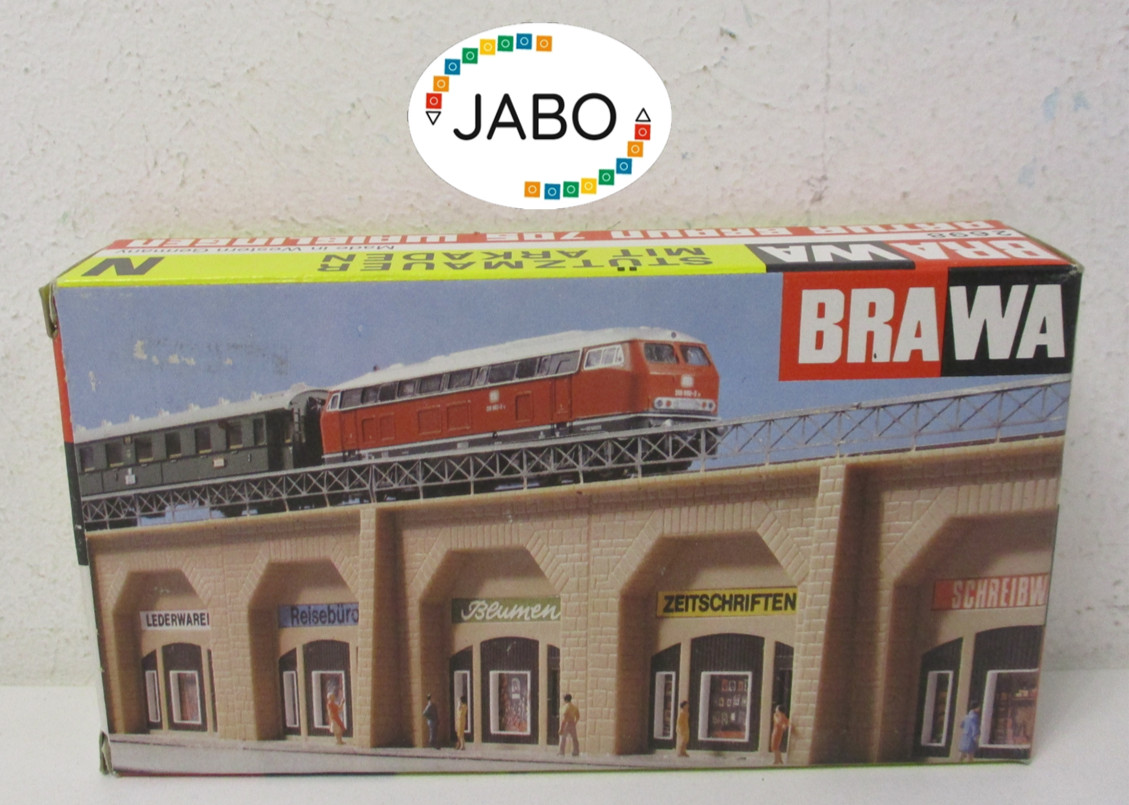 (RH/10) Brawa N Gauge 2698 Retaining Wall + Arcades NEW / OVP