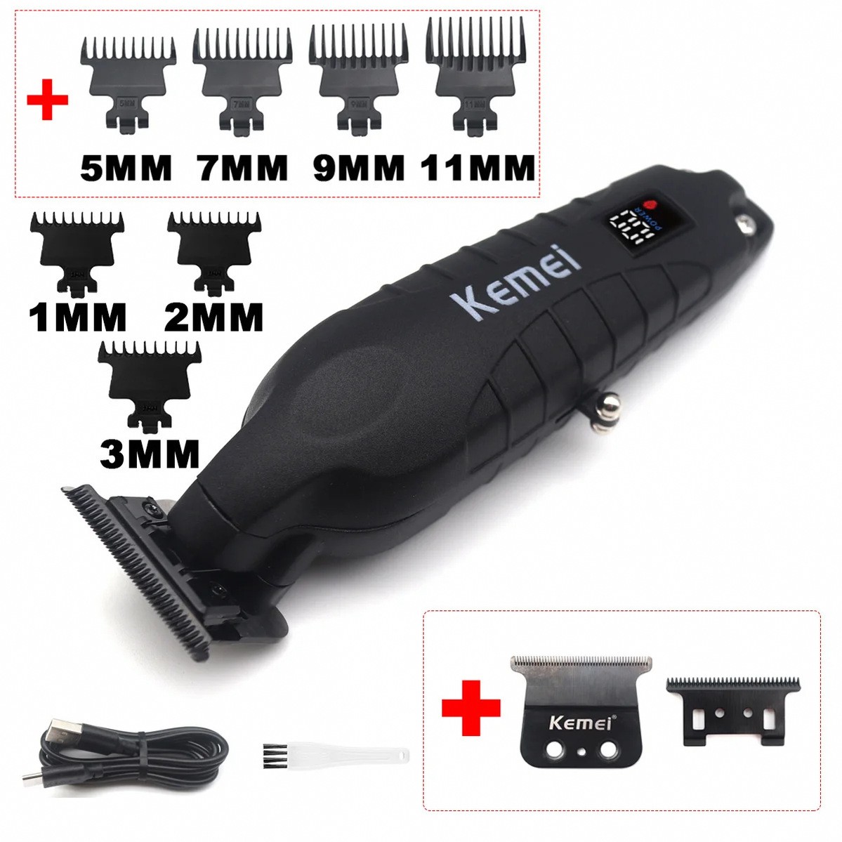 Kemei KM-2293 DLC T-Blade Professional Finishing Machine Zero Gapped Clipper