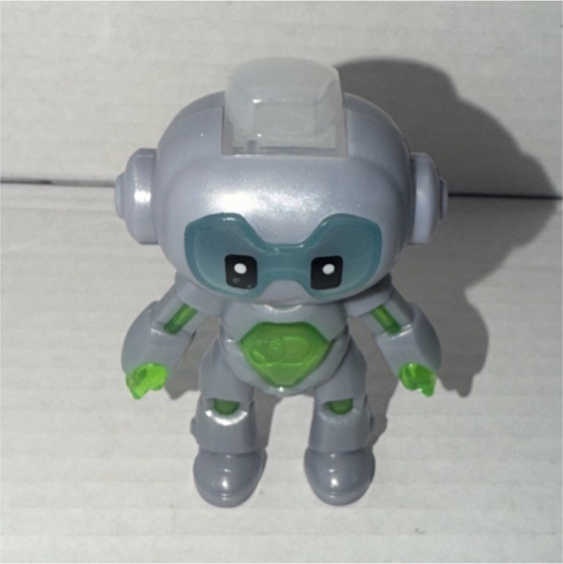 Gray and Green Robot Toy Figure for Kids, Action Model, Ages 3-7