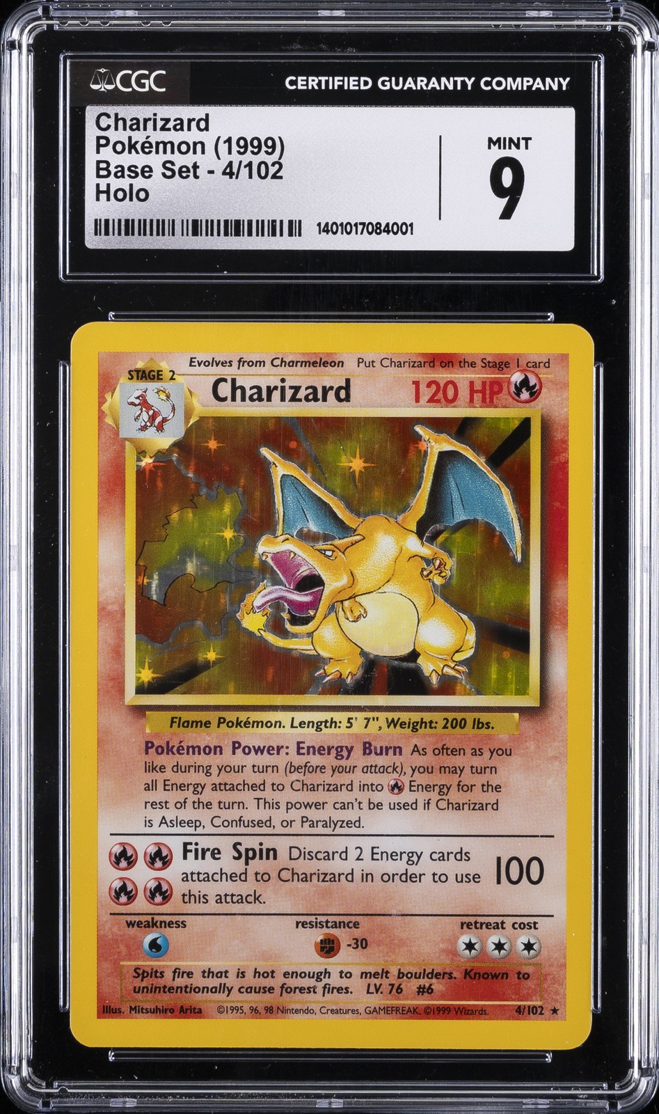 1999 BASE SET CHARIZARD CGC 9