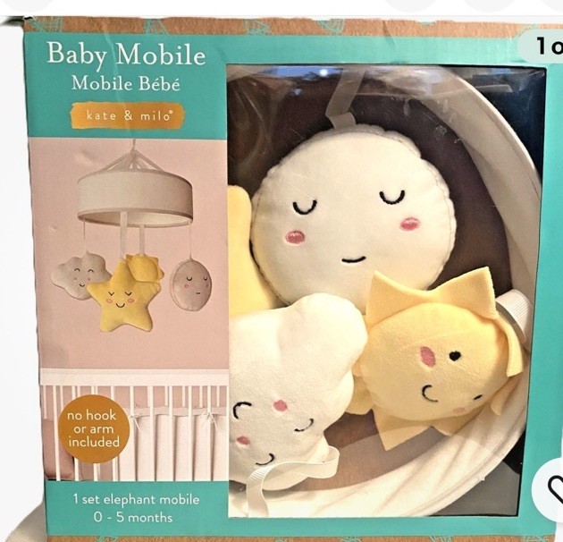 Kate & Milo Baby Sun Moon StarCloud Star Crib Mobile Newborn Nursery Decor NWT