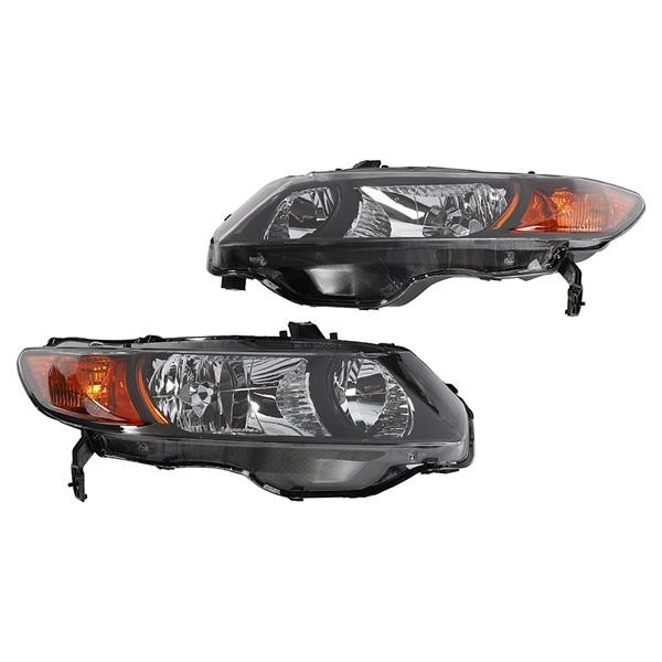 2pcs Front Left Right Headlights for Honda Civic 2006-2011 2dr Coupe Models Only