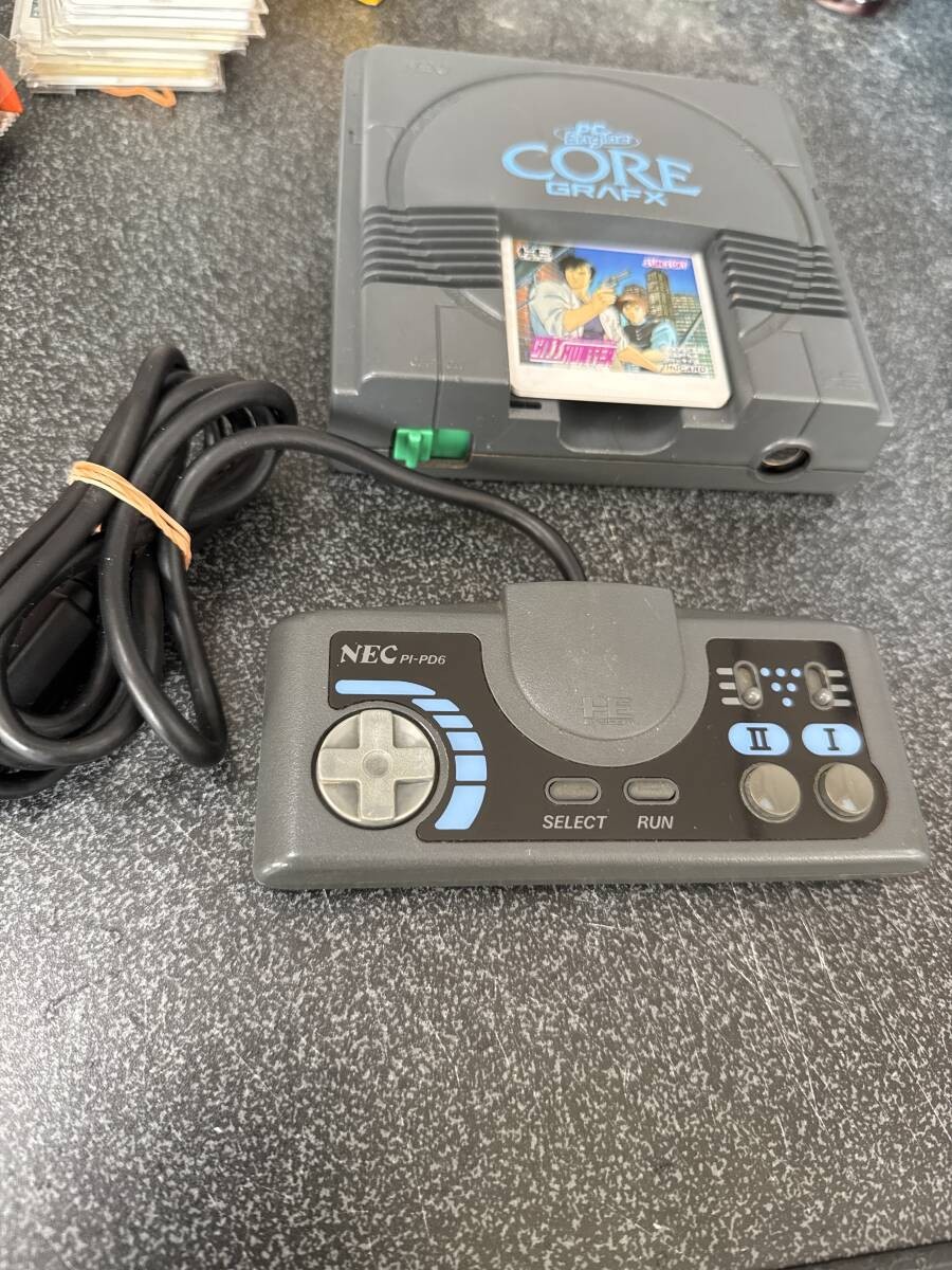 NEC PC Engine CoreGrafx Console & City Hunter HuCARD Game Lot Japan JP