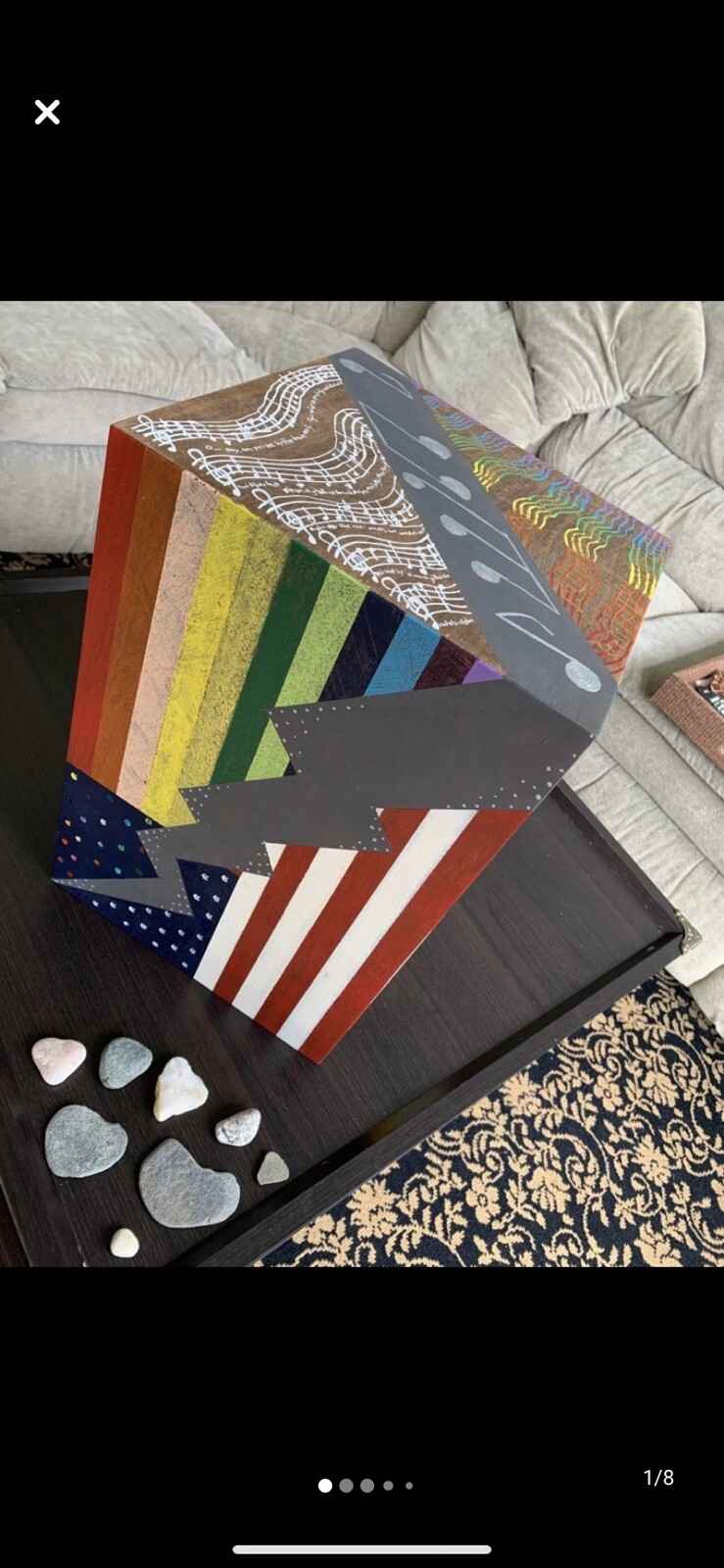 Custom Painted Vintage Floor Speaker America Pride