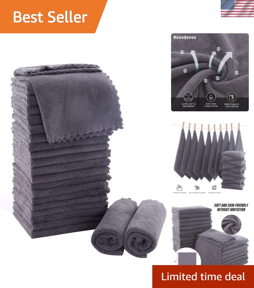 Ultra Soft  Washcloths Set - 12 x 12 inches - 24 Pack - Quick Drying - Highly...