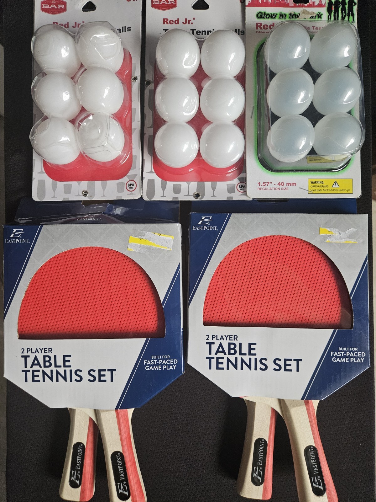 Eastpoint Table Tennis Ping Pong Wood Paddle Set And Balls New