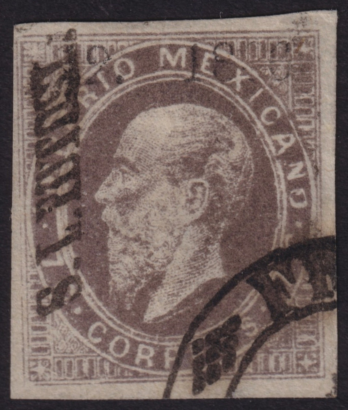 MEXICO 1866, Sc #26 - MAXIMILIAN - 7c - USED - SL POTOSI