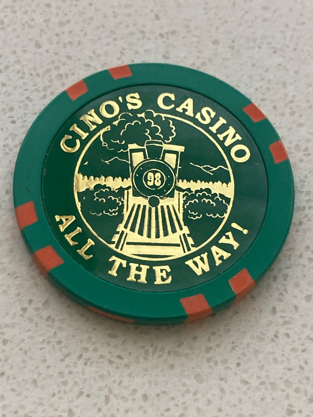 CINO'S CASINO Cardroom Chino, CA Casino ChipALL THE WAY CHIP