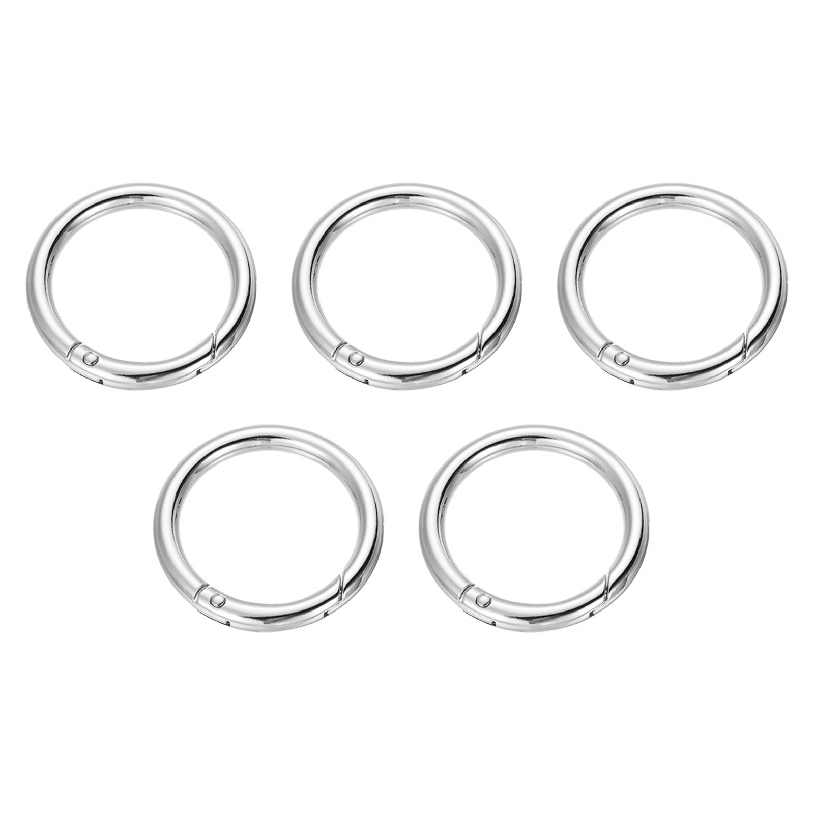 5pcs 51x39x6mm Spring Gate O Rings Round Snap Clip for Keyrings Silver