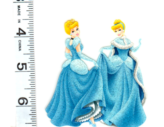 Disney Princess Cinderella Wearing Blue Dress - Iron On Vinyl Transfer