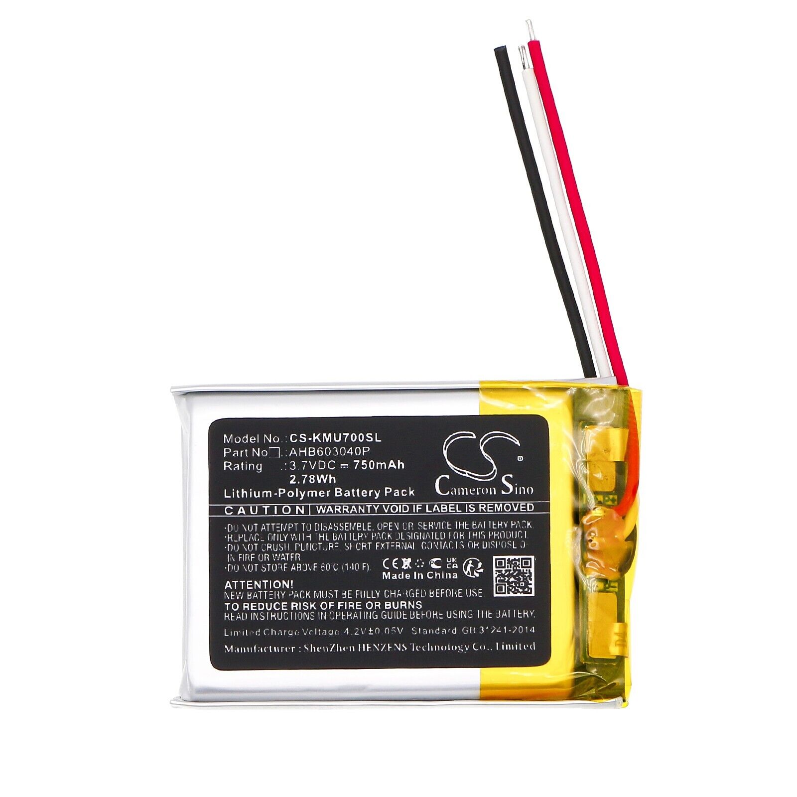BATTERIE Li-Polymer 3.7V 750mAh Type AHB603040P For KEF Mu7