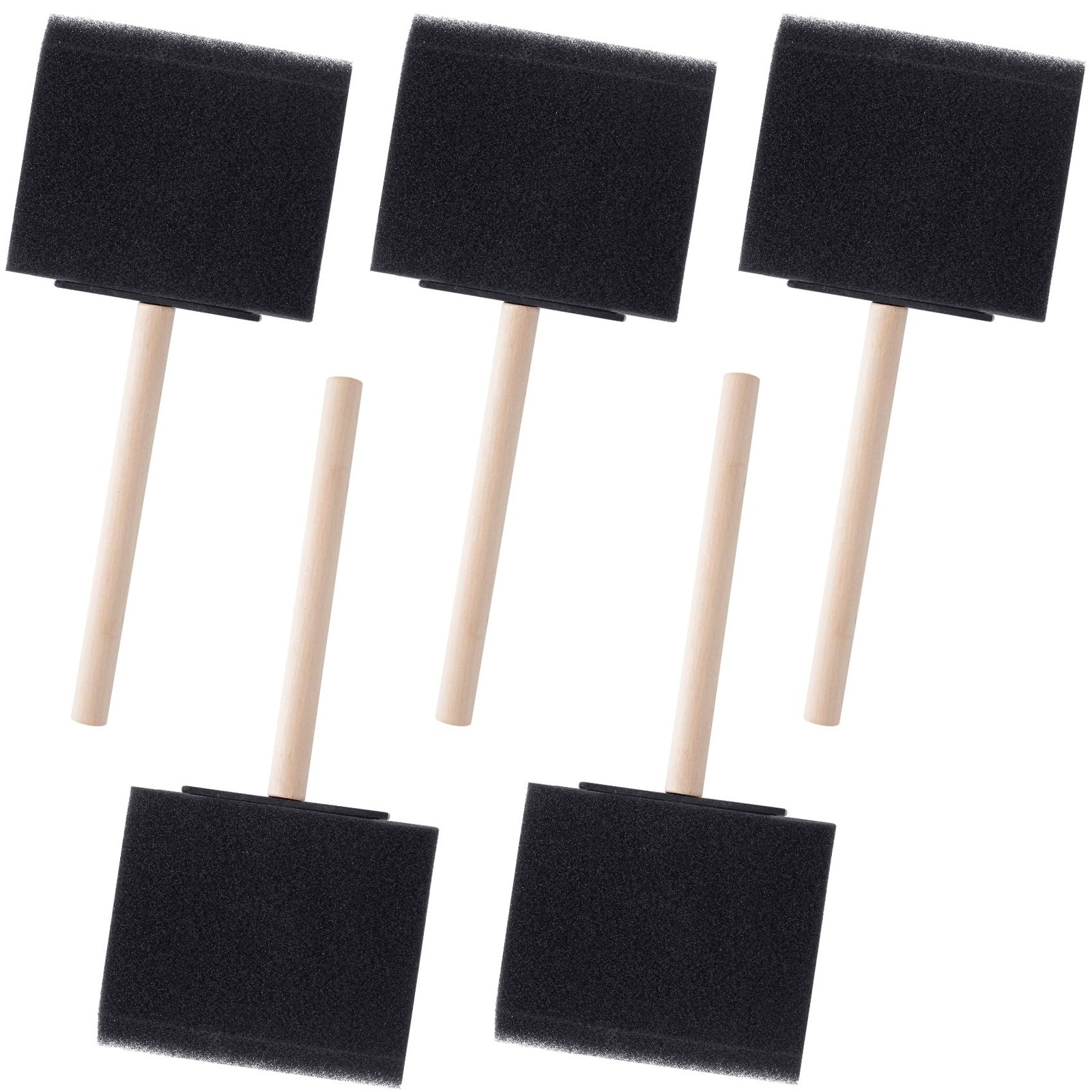 SmallCat 5 PCS Foam Paint Brushes, 2.97 Inch Sponge 3", Black(5pcs) 