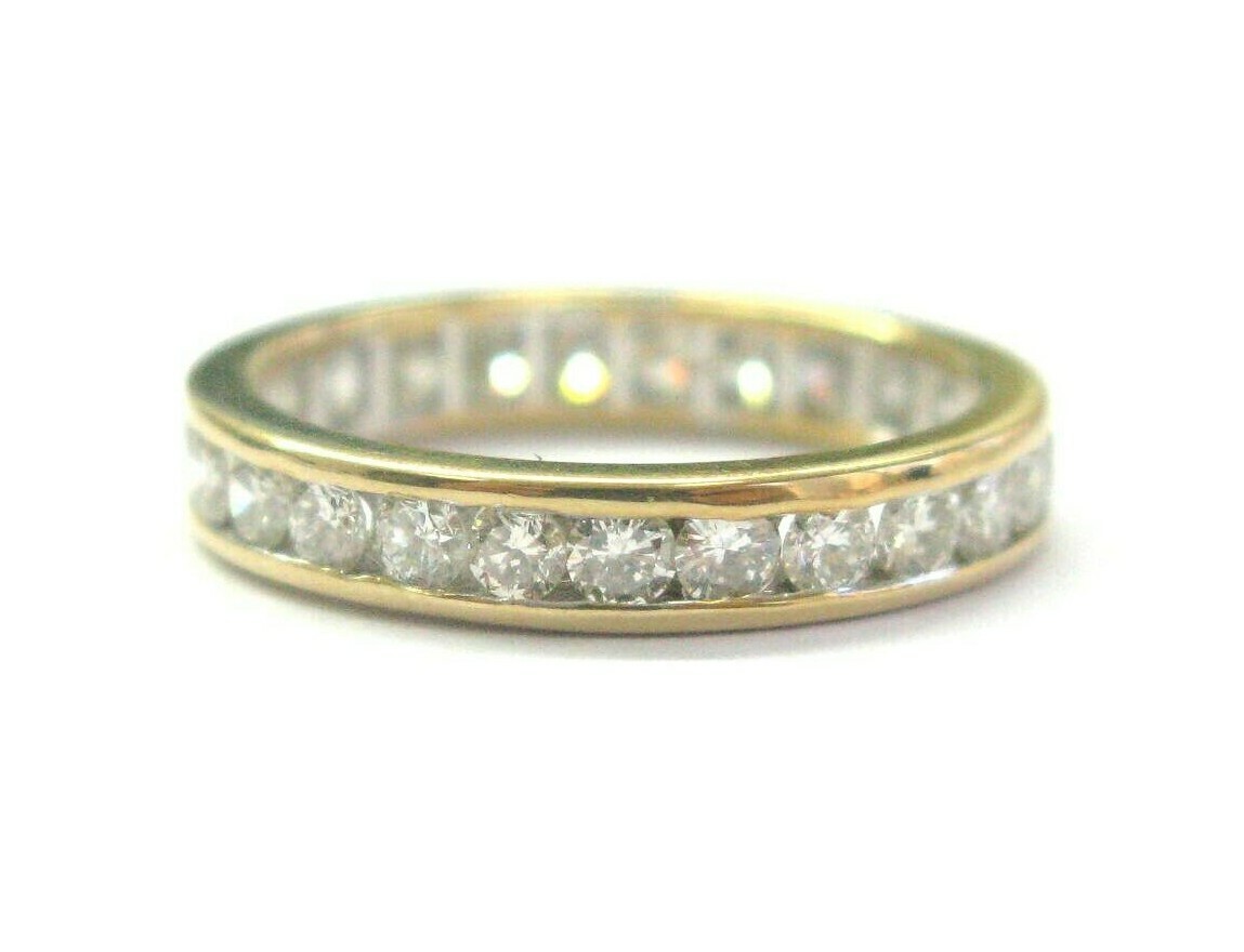 Round Diamond Eternity Band 14Kt Yellow Gold 25-Stones 1.25Ct Size 5 3.3mm