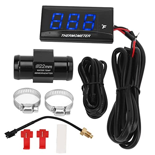 Pissente Motorcycle Water Temperature Gauge Kit, DC 12V Universal Blue
