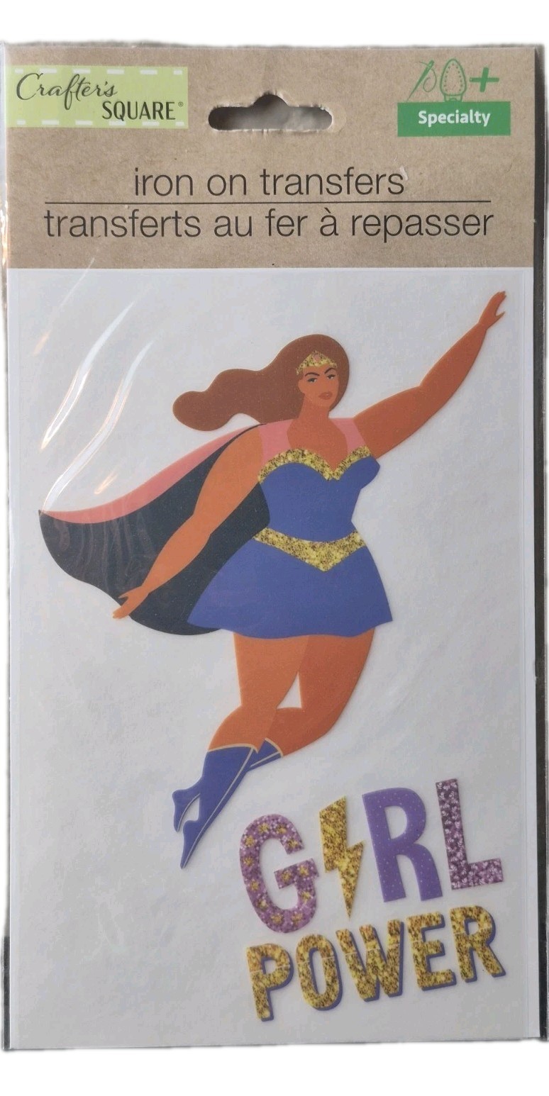Crafter's Square Iron-On Transfers - Girl Power - Brand New With Instructions