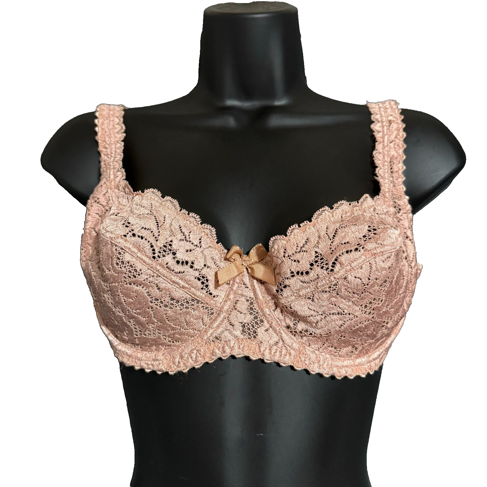 Antinea Lise Charmel 32D Beige Nude Semi-lined Underwired Embroidered Lace Bra