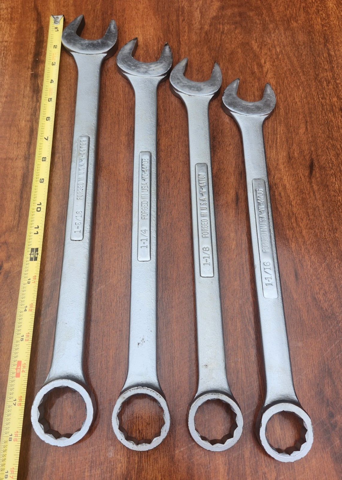 Craftsman Jumbo 4 PC. 12Pt SAE COMBINA Wrench Lot 1-1/16 To 1-5/16 USA  **READ**