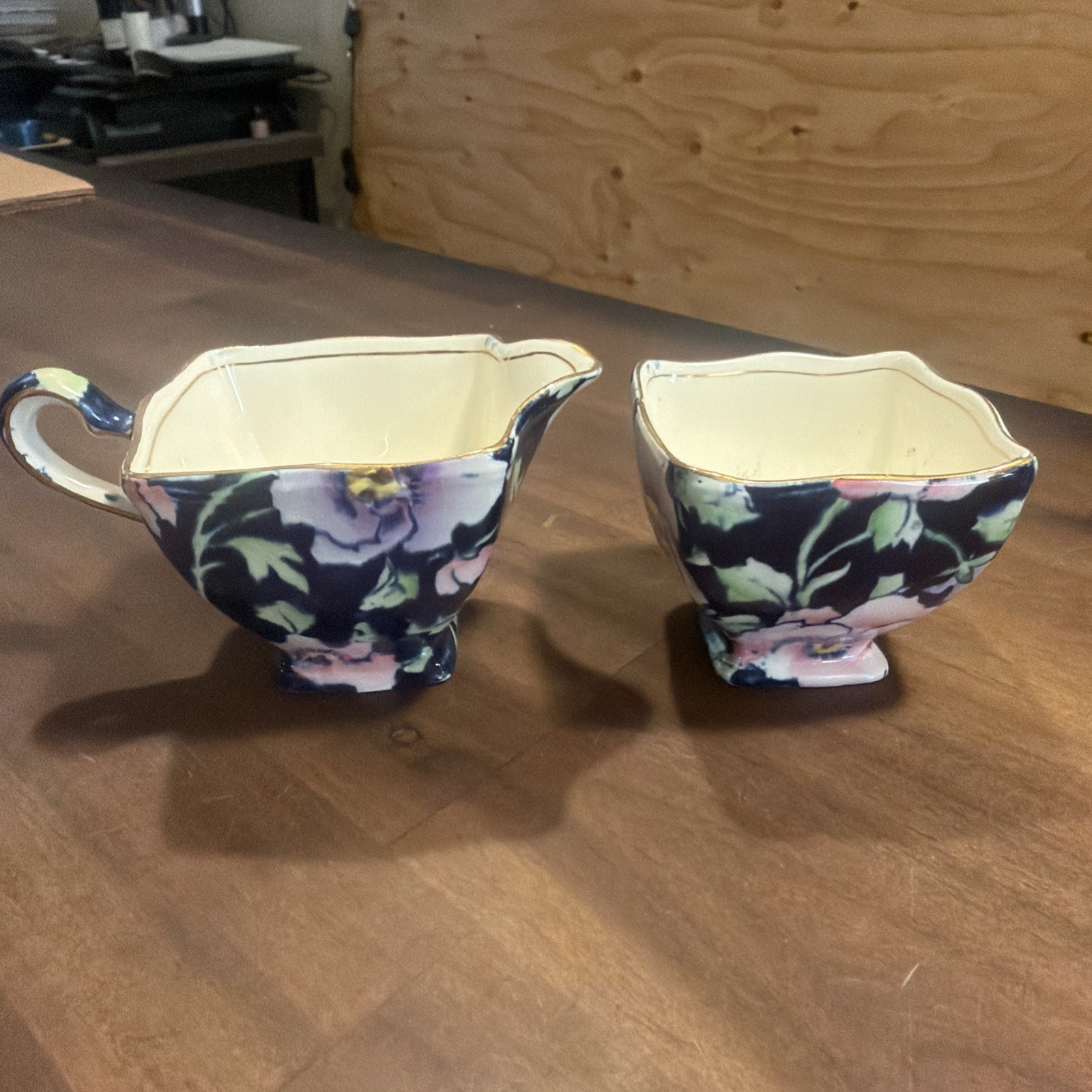 Royal Winton Vintage floral cream & sugar Grimwades made in England