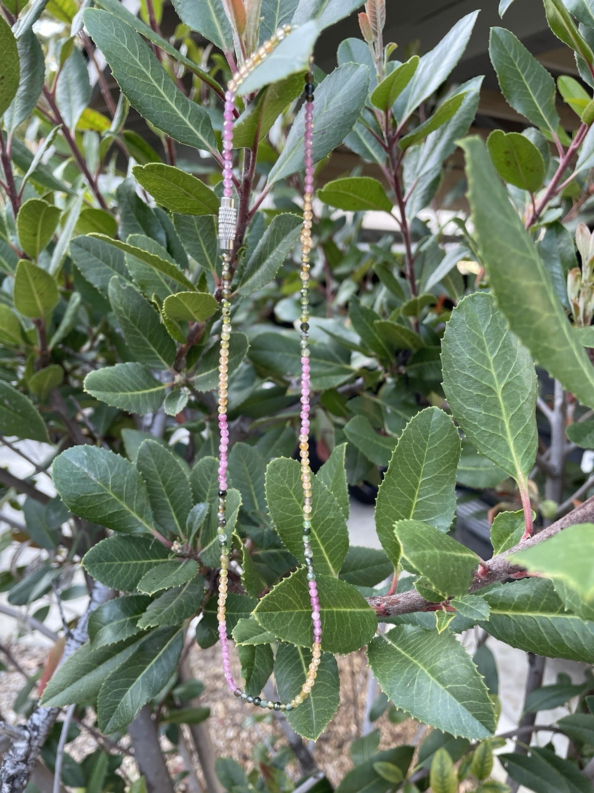 Natural Small Bead Tourmaline 16” Necklace