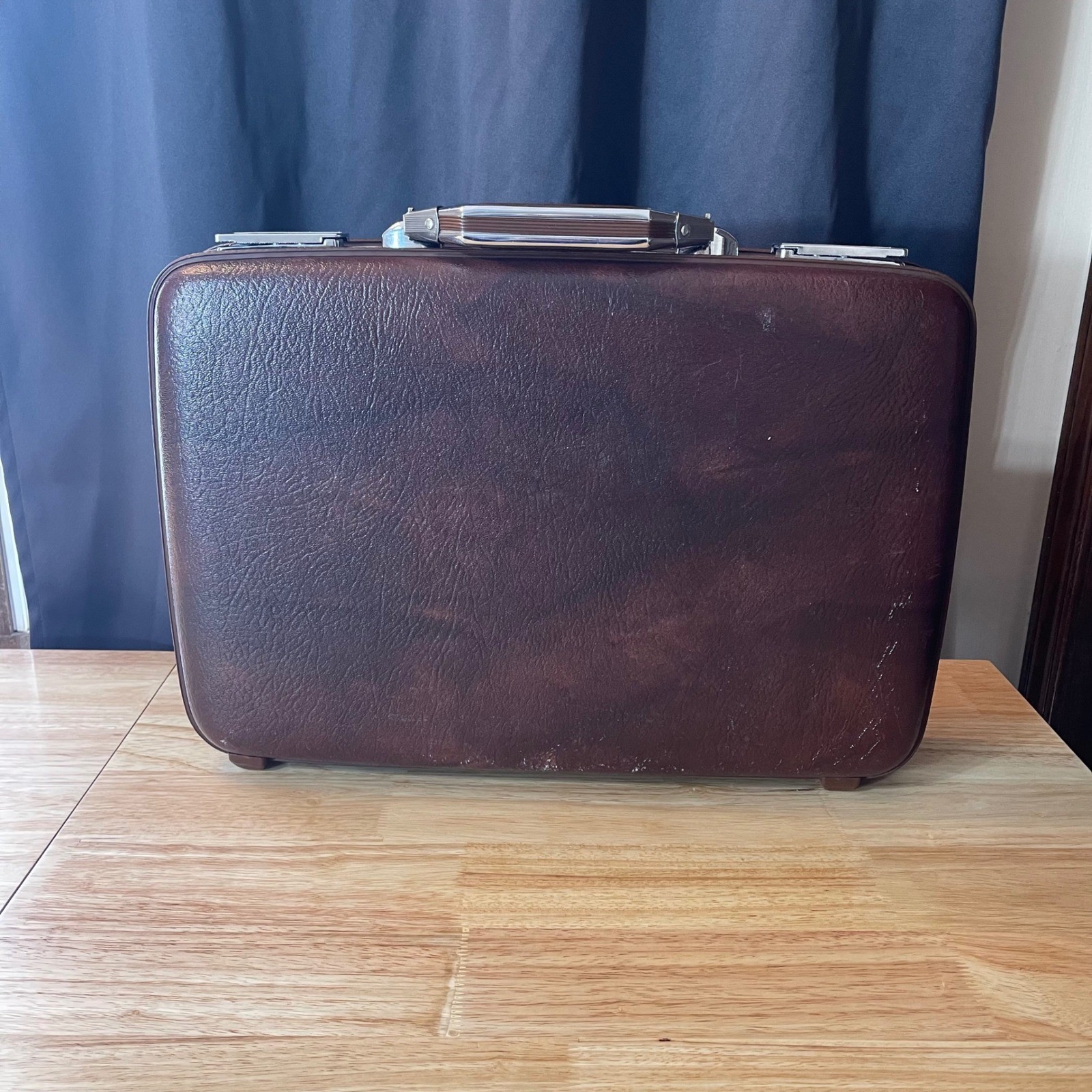 Vintage American Tourister Brown Faux Leather Combination Lock Briefcase Attache
