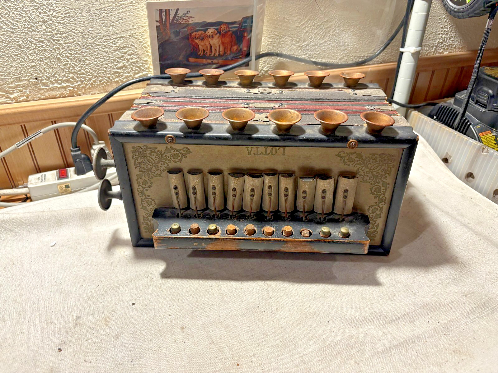 ANTIQUE WORKING IRISH  "LOTTA" SILVER REEDS MELODEUM /FLUTINA / ACCORDION