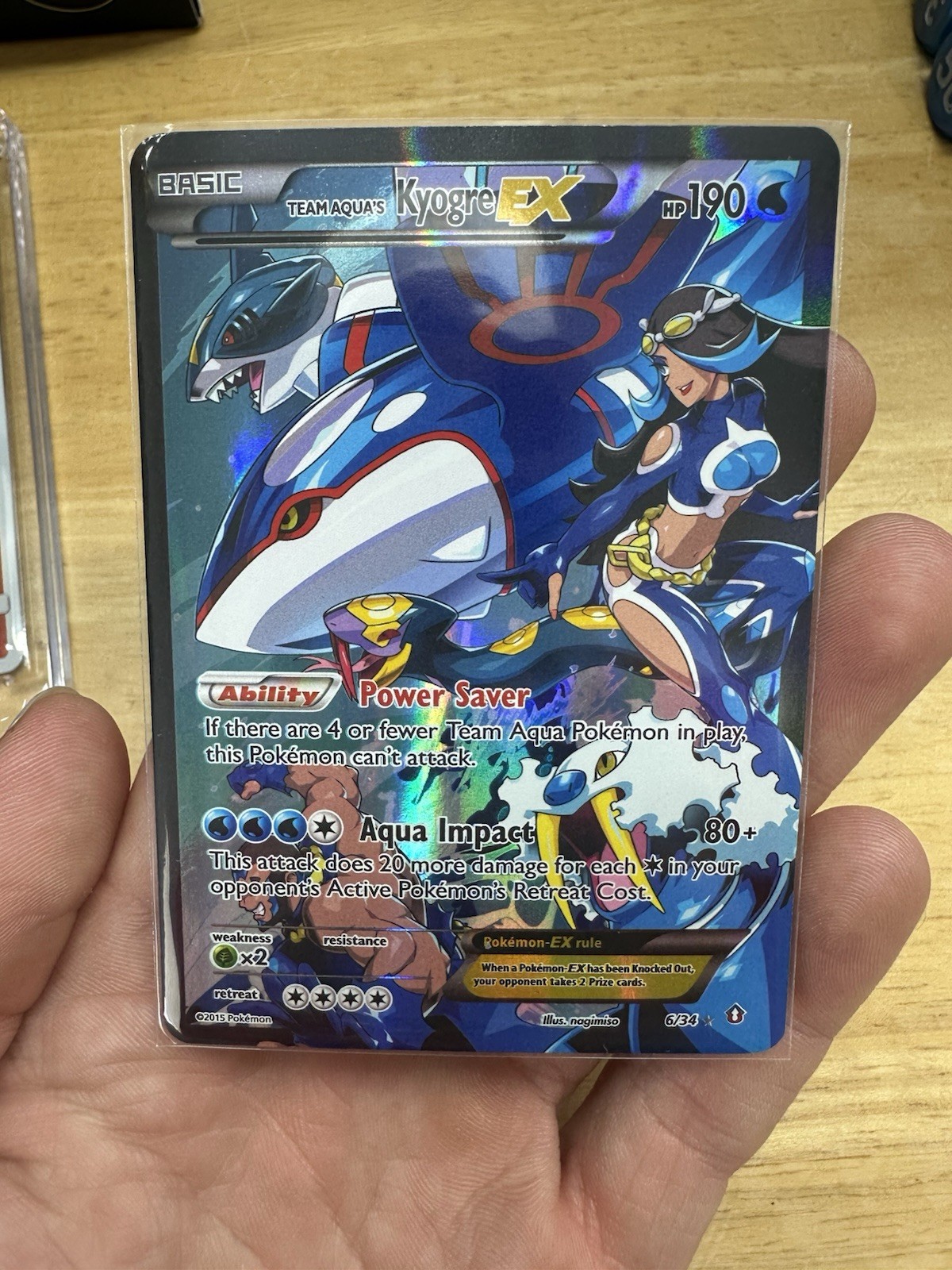 Team Aqua's Kyogre EX Holo Double Crisis 6/34
