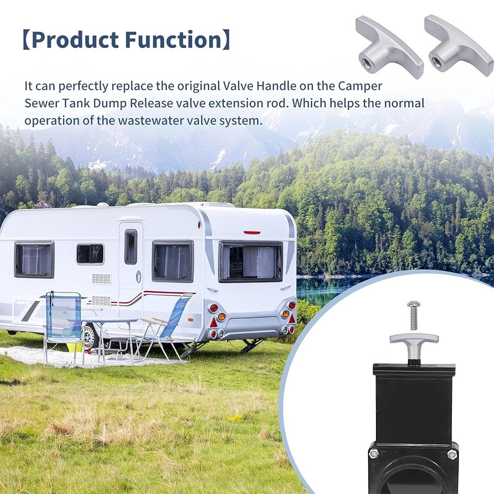 High Grade RV Waste Valve Handle Kit w/Gaskets & Nuts, Compatible with Valterra