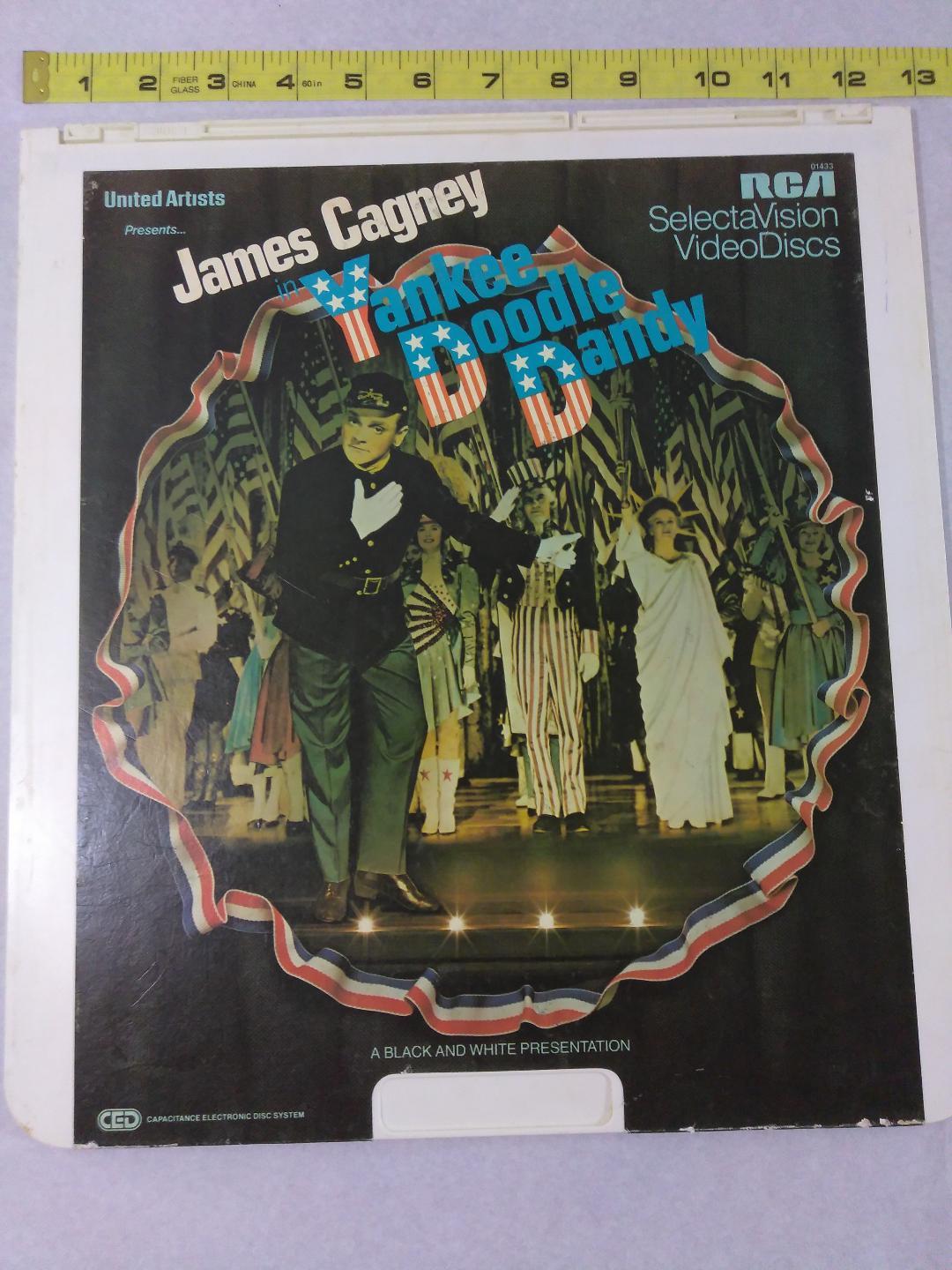 CED VideoDisc Yankee Doodle Dandy 1943 Warner Bros SelectaVision B&W Ships FREE
