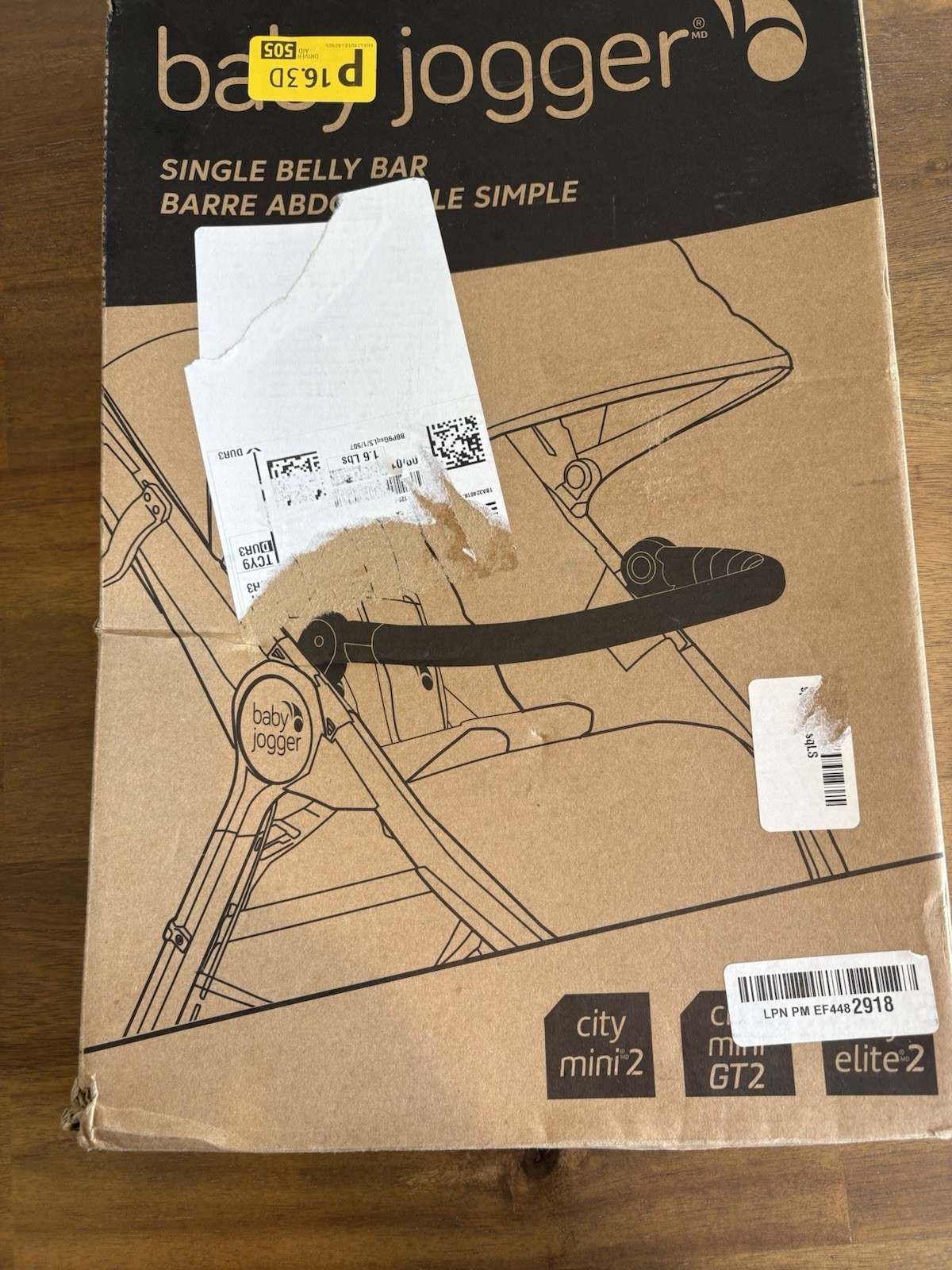 Brand New In Box Baby Jogger Belly Bar For Stroller