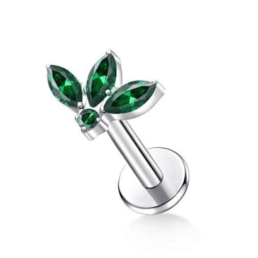 G23 Titanium Flat Back Earrings Studs 20g 18g 16g F136 Titanium 3 stud-green