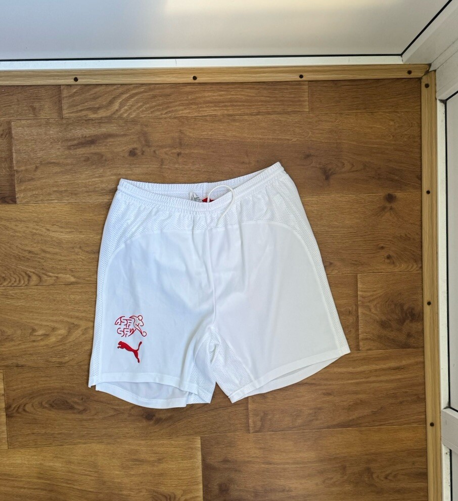 Switzerland Swiss Team Home Football Soccer Shorts White Puma M BLOCK CORE
