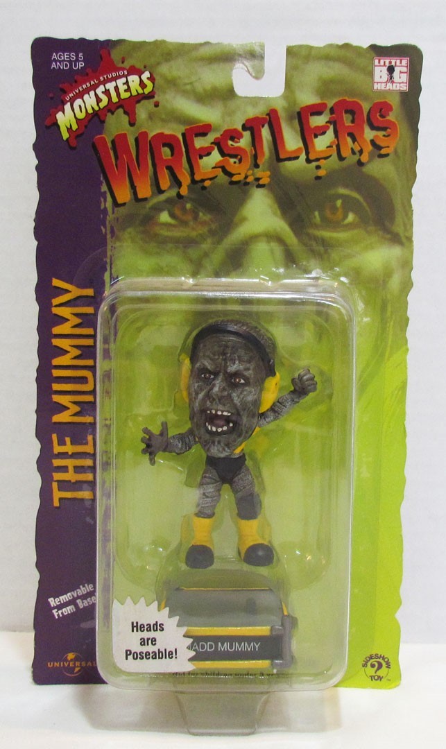 SIDESHOW LITTLE BIG HEADS UNIVERSAL MONSTERS THE MUMMY WRESTLERS FIGURE MOC 2000