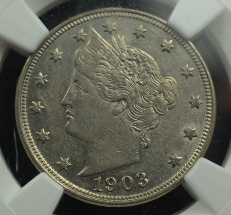 1903 Liberty Head V Nickel NGC AU53 About Unc Nice Type Coin