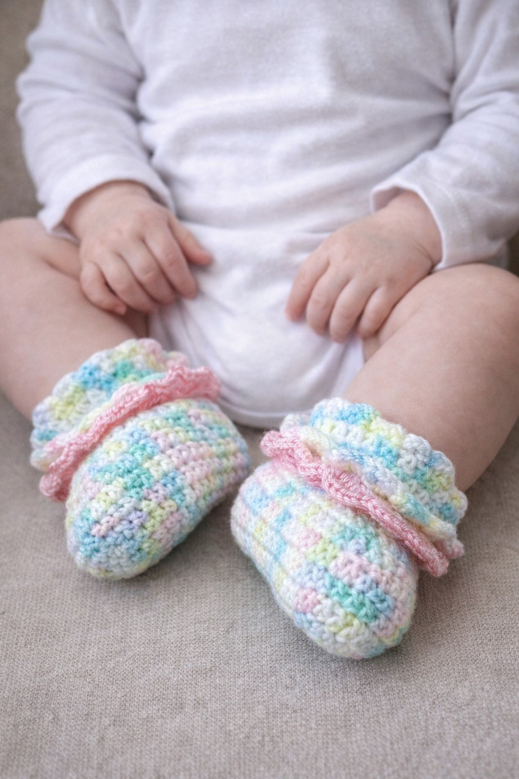 shoes New Girls Leia Allen Booties 0 To 3 months Hand Made crocheted  Baby